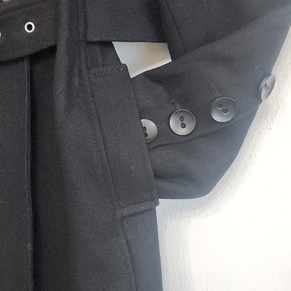 ​Marvin Richards Black Wool Blend Trench Coat | Size Medium - Picture 9 of 13
